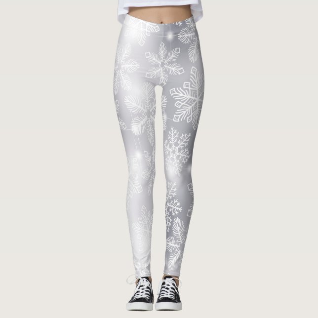 Snowflakes and lights leggings (Front)