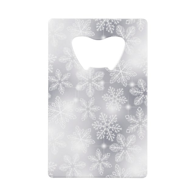 Snowflakes and lights wallet bottle opener (Front)