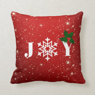 Snowflakes and Mistletoe Throw Pillow