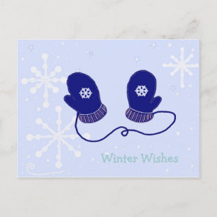 Snowflakes and Mittens Postcard