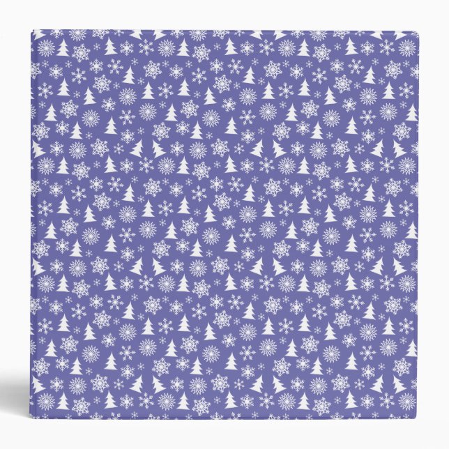 Snowflakes and Pine Trees Pattern Binder (Front)