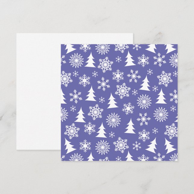 Snowflakes and Pine Trees Pattern Card (Front/Back)