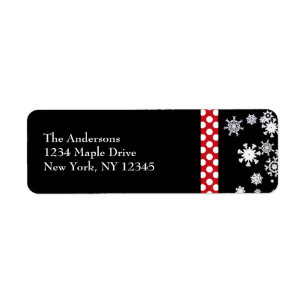 Snowflakes and Polka Dots Christmas Labels