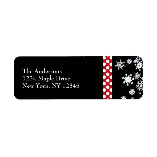 Snowflakes and Polka Dots Christmas Labels (Front)