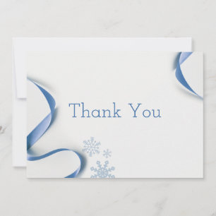 Snowflakes and ribbons Thank You Card
