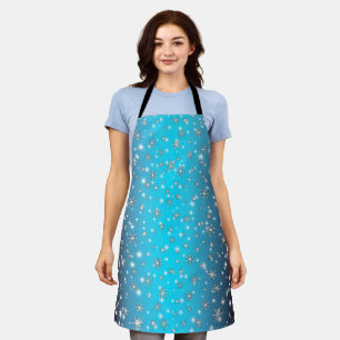 Snowflakes and Sparkles over Blue Apron