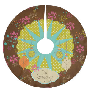 Snowflakes and Starburst Personalized Tree Skirt