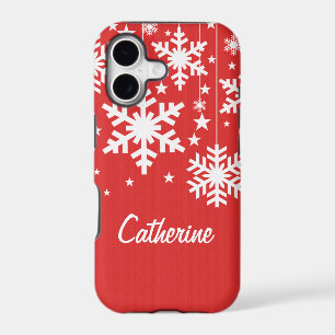 Snowflakes and Stars CM iPhone 5 BT ID Case, Red