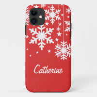 Snowflakes and Stars iPhone 5 BT Case, Red