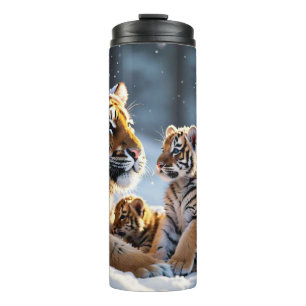 "Snowflakes and Tiger Tracks" Thermal Tumbler
