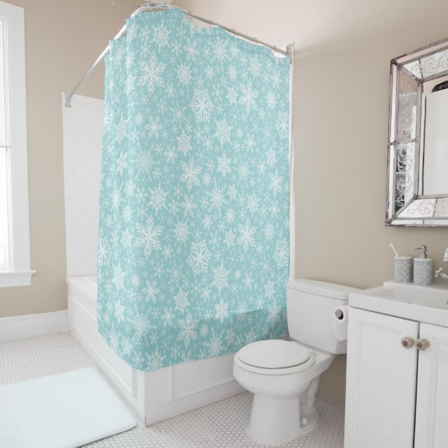 Snowflakes Aqua Blue Teal Christmas (In Situ)