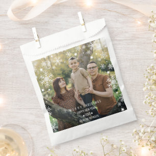 Snowflakes Arch-Shaped Frame Photo Overlay Holiday Favour Bag