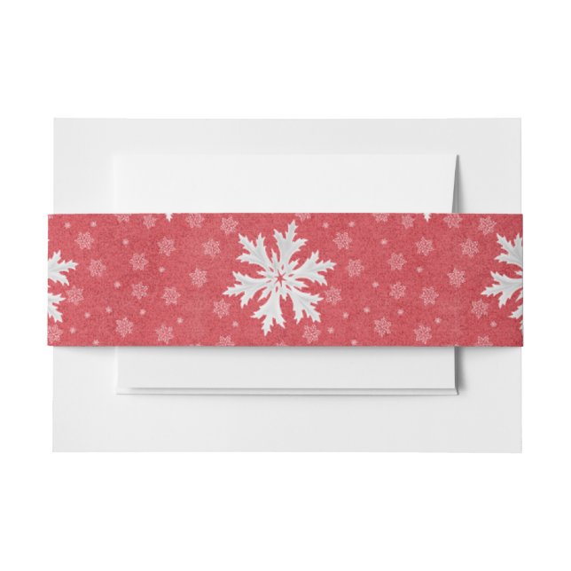 Snowflakes at Christmas Eve Invitation Napkins Tis Invitation Belly Band (Front Example)