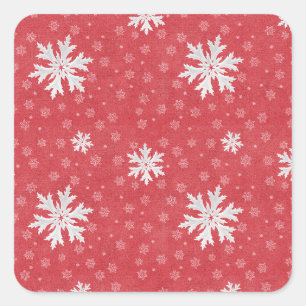 Snowflakes at Christmas Eve Invitation Square Sticker