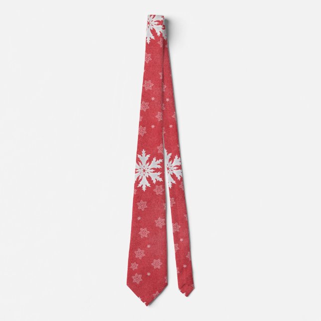 Snowflakes at Christmas Eve Invitation Tie (Front)