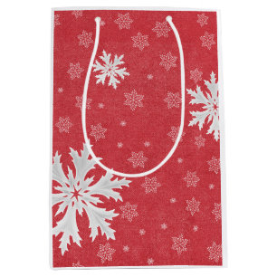 Snowflakes at Christmas Eve Postcard Medium Gift Bag
