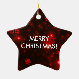 Snowflakes avec ornement Arrière - plan rouge