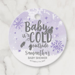 Snowflakes Baby It's Cold Outside Baby Shower Favour Tags