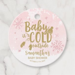 Snowflakes Baby It's Cold Outside Baby Shower Favour Tags