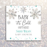 Snowflakes Baby it's cold outside baby shower Napkin<br><div class="desc">Whimsical watercolor Snowflakes Baby it's cold outside winter Baby Shower theme. Easy to personalize.</div>