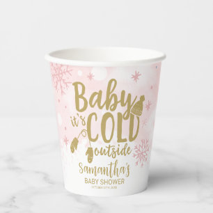 Snowflakes Baby It's Cold Outside Baby Shower Paper Cups