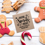 Snowflakes Baking Spirits Bright Christmas Baking Rubber Stamp<br><div class="desc">Baking spirits bright rubber stamp with snowflakes and stars for your Christmas baking. Add from the kitchen of your family name. Christmas baking rubber stamp personalized with your name.</div>