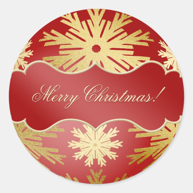 Snowflakes Ball de Noël Rouge Gold stickers (Devant)