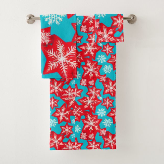 Snowflakes Bath Towel Set (Insitu)