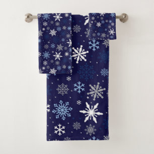 Snowflakes bath towel set