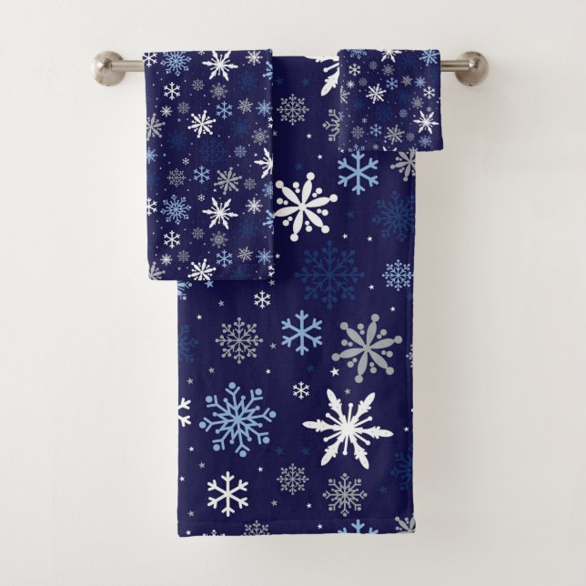 Snowflakes  bath towel set (Insitu)