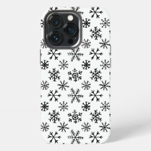 Snowflakes Black and White Pattern iPhone 13 Pro Case