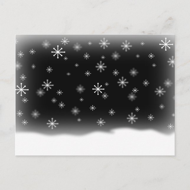 SNOWFLAKES BLACK POSTCARD (Front)