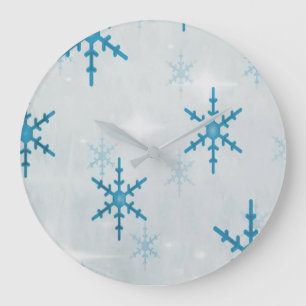 Snowflakes Bling Large Clock