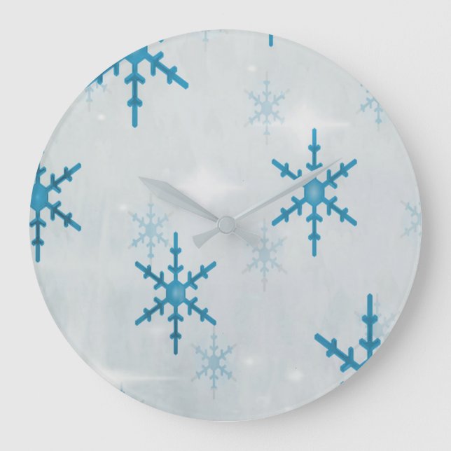 Snowflakes Bling Large Clock (Front)