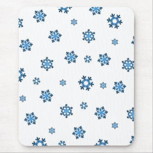 Snowflakes (Blue & Black) Mouse Pad