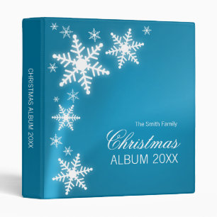 Snowflakes Blue Christmas binder