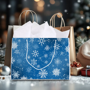 Snowflakes Blue Large Gift Bag