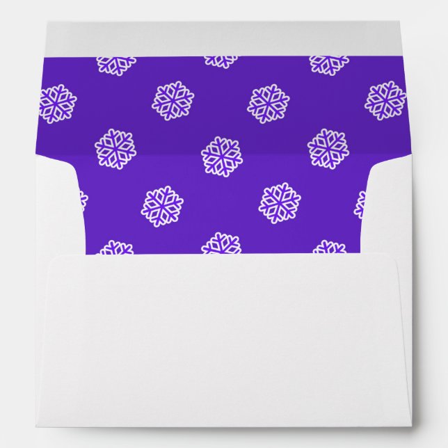 Snowflakes blue pattern on white envelope (Back (Bottom))
