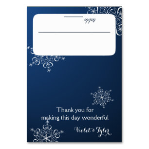 Snowflakes Blue Seating Card