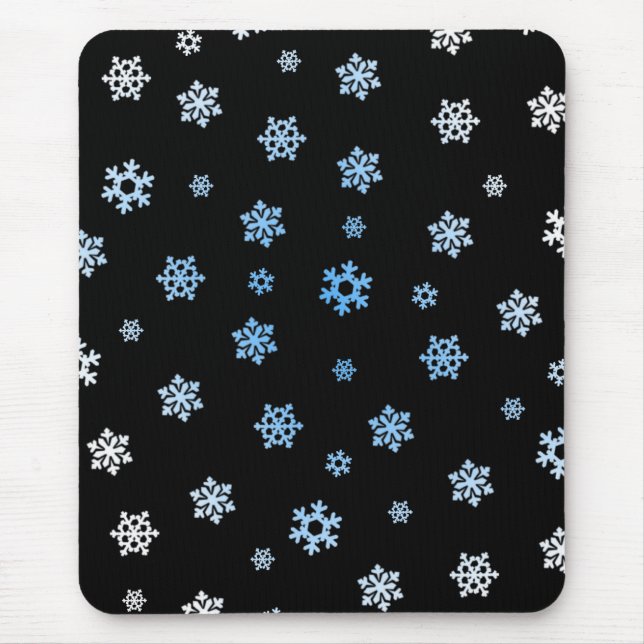 Snowflakes (Blue & White) Mouse Pad (Front)