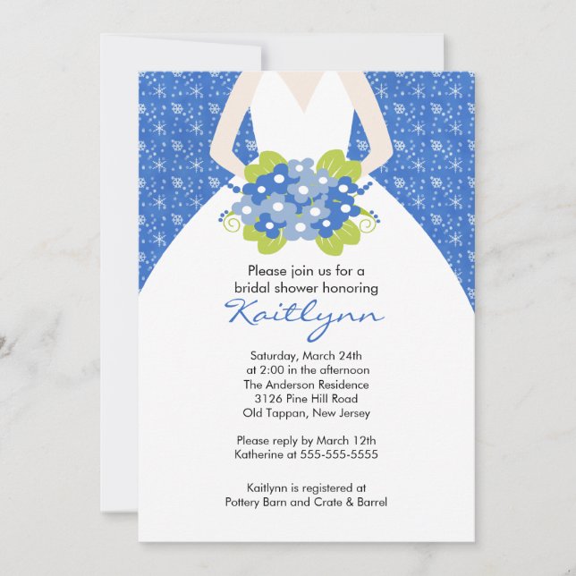 Snowflakes Bride Winter tBridal Shower Invitation (Front)
