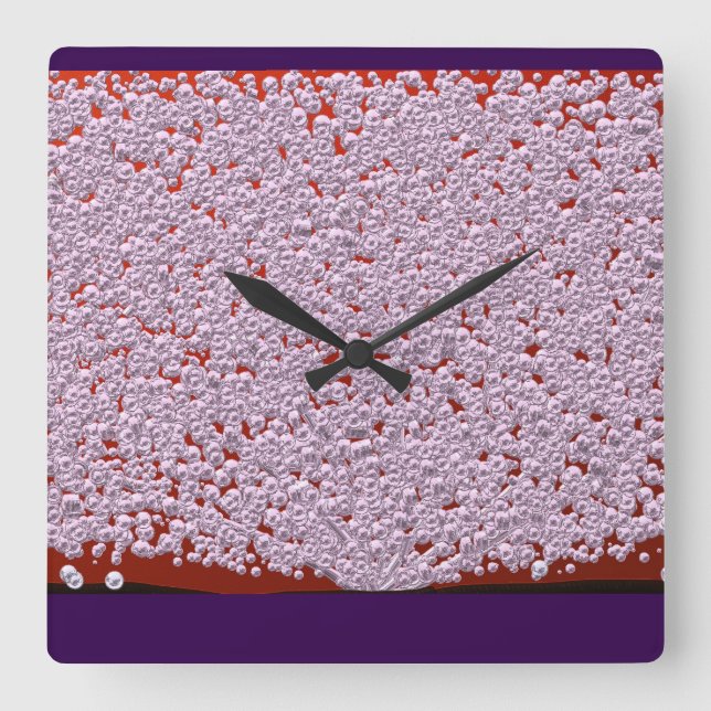 Snowflakes Bubble Tree Square Wall Clock (Front)