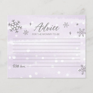 Snowflakes Budget Baby Shower Advice Cards