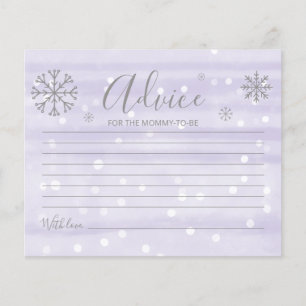 Snowflakes Budget Baby Shower Advice Cards