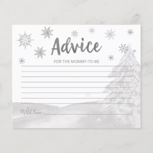 Snowflakes Budget Grey Baby shower Cartes de conse