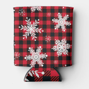 Snowflakes & Buffalo Plaid: Winter Charm Can Cooler