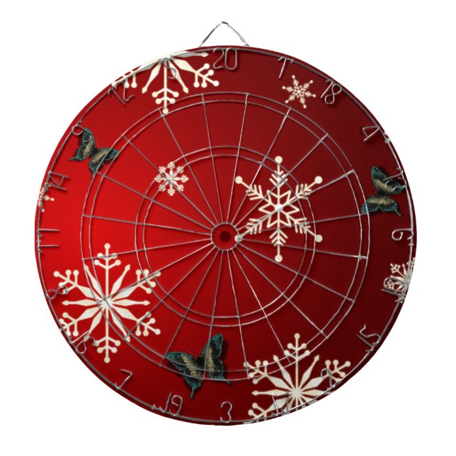 Snowflakes & Butterflies Dartboard (Front)