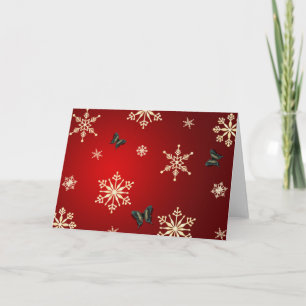 Snowflakes & Butterflies Holiday Card