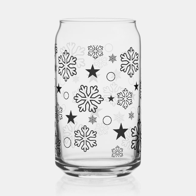 Snowflakes Can Glass (Front)