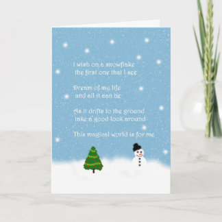 Snowflakes Carte de voeux poétique originale Noël